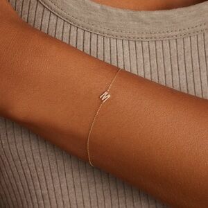 Gorjana Diamond Pavé Alphabet M Gold Bracelet